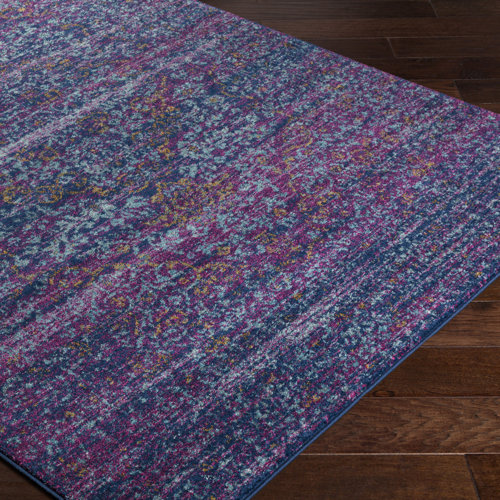 Mistana™ Hillsby Performance Dark Blue/Purple Rug & Reviews Wayfair